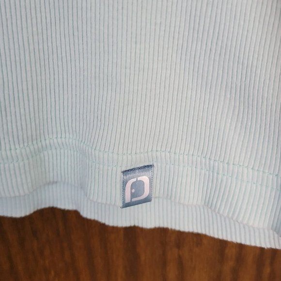 Hibiscus Mint Green Embellished  Fuda Tank Top Size Medium 100% Cotton - Picture 4 of 9